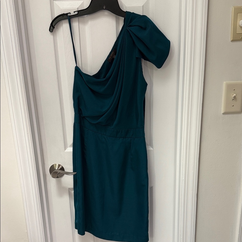 The Limited Teal One-Shoulder Dress